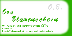 ors blumenschein business card